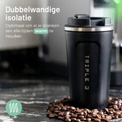 Triple J® Koffiebeker To Go - Thermosbeker - BPA & Lekvrij - 510ml - Zwart -Keukengerei Verkoop 1200x1200 1160