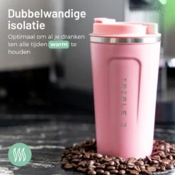 Triple J® Koffiebeker To Go - Thermosbeker - BPA & Lekvrij - 510ml - Roze -Keukengerei Verkoop 1200x1200 1183