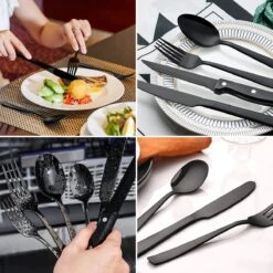 Deleca 6 Persoons Bestekset (36-delig) - Lepels, Messen, Vorken & Steakmessen - Vaatwasserbestendig - Zwart / RVS 13 Deleca 6 Persoons Bestekset (36-delig) - Lepels, Messen, Vorken & Steakmessen - Vaatwasserbestendig - Zwart / RVS -Keukengerei Verkoop 1200x1200 122