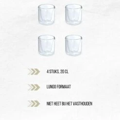 Orange85 Dubbelwandige Koffieglazen - 200 Ml - 4 Stuks - Koffie - Thee - Glas -Keukengerei Verkoop 1200x1200 1259