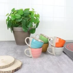 Orange85 Espresso Kopjes - Koffie - Set Van 6 - Meerdere Kleuren - 100 Ml - Aardewerk - Glazen - Met Oor - Koffiekopjes -Keukengerei Verkoop 1200x1200 1273