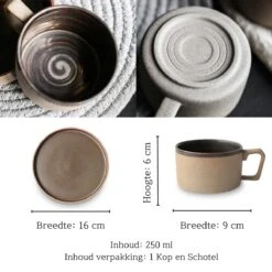 House Of Husk® Keramieke Kop En Schotel Set - Koffiekopjes - Theemokken - Koffiemokken - 250 Ml - Bruin Aardewerk -Keukengerei Verkoop 1200x1200 1310