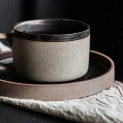 House Of Husk® Keramieke Kop En Schotel Set - Koffiekopjes - Theemokken - Koffiemokken - 250 Ml - Bruin Aardewerk -Keukengerei Verkoop 1200x1200 1311