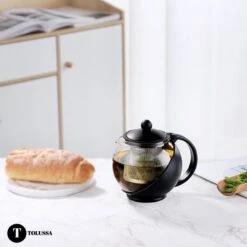 Tolussa Premium Theepot Glas Met Filter - 1.25L - Zwart - Isolerend - Lekt Niet -Keukengerei Verkoop 1200x1200 1361