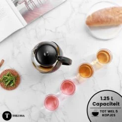 Tolussa Premium Theepot Glas Met Filter - 1.25L - Zwart - Isolerend - Lekt Niet -Keukengerei Verkoop 1200x1200 1364