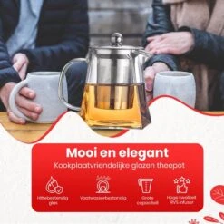 Procidi® Glazen Theepot Met Filter - Theekan Met Infuser - Dubbelwandig Borosilicaat Glas - Thee Thermoskan - Koffiekan 950 ML - Teapot -Keukengerei Verkoop 1200x1200 1377