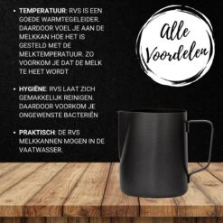 Merkloos Pazzo Goods - Melkkan - Melkkannetje Opschuim - Zwart - 350 Ml - Premium Kwaliteit - RVS - -Keukengerei Verkoop 1200x1200 1381