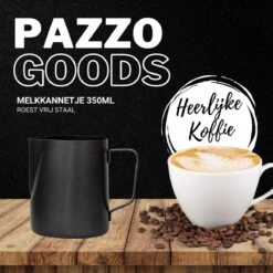 Merkloos Pazzo Goods - Melkkan - Melkkannetje Opschuim - Zwart - 350 Ml - Premium Kwaliteit - RVS - -Keukengerei Verkoop 1200x1200 1382