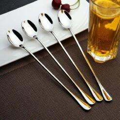 Somstyle Lange Lepels Set 19.5 CM Geschikt Voor Dessert, Latte Macchiato, Yoghurt, Cocktail Of Koffie - 6 Stuks - RVS - Zilver -Keukengerei Verkoop 1200x1200 154