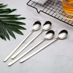 House Of Husk Latte Macchiato Lepels Set - Lange Theelepels - Koffielepels - Longdrinklepels - Sorbetlepels - Barlepel - RVS - 6 Stuks - 20CM - Zilver -Keukengerei Verkoop 1200x1200 174