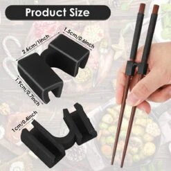 Merkloos 5 Stuks Handige Eetstokjes Houder - Sushi Servies - Herbruikbare Stokjes - Duurzaam - Chopstick Trainers Hulpstuk - Zwart Chopsticks Helper Kinderen -Keukengerei Verkoop 1200x1200 251