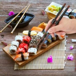 Merkloos 5 Stuks Handige Eetstokjes Houder - Sushi Servies - Herbruikbare Stokjes - Duurzaam - Chopstick Trainers Hulpstuk - Zwart Chopsticks Helper Kinderen -Keukengerei Verkoop 1200x1200 252