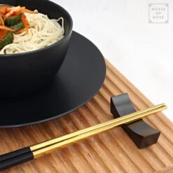 House Of Husk Chopsticks Set - Koreaanse Eetstokjes - Vaatwasserbestendig - RVS - 5 Paar - Duo Tone - Zwart Goud -Keukengerei Verkoop 1200x1200 27