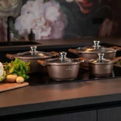 Herenthal Inductie Pannenset- Luxe 10-delige Koekenpannenset - Voor Alle Warmtebronnen - Met Glazen Deksels - Koper -Keukengerei Verkoop 1200x1200 342