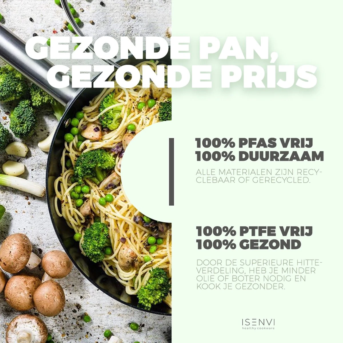 ISENVI Avon Keramische Wokpan 36 CM - Ergo Greep 6 ISENVI Avon Keramische Wokpan 36 CM - Ergo Greep - Afbeelding 6