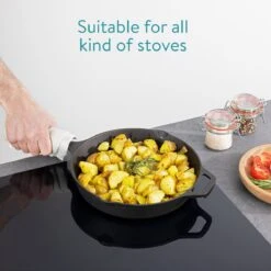 Navaris Gietijzeren Koekenpan - Braadpan Van Gietijzer - Ronde Skillet - Geschikt Voor Alle Warmtebronnen - Ø 30 Cm - Ovenbestendig Tot 260 Graden 23 Navaris Gietijzeren Koekenpan - Braadpan Van Gietijzer - Ronde Skillet - Geschikt Voor Alle Warmtebronnen - Ø 30 Cm - Ovenbestendig Tot 260 Graden -Keukengerei Verkoop 1200x1200 413