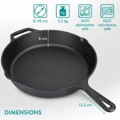 Navaris Gietijzeren Koekenpan - Braadpan Van Gietijzer - Ronde Skillet - Geschikt Voor Alle Warmtebronnen - Ø 30 Cm - Ovenbestendig Tot 260 Graden 28 Navaris Gietijzeren Koekenpan - Braadpan Van Gietijzer - Ronde Skillet - Geschikt Voor Alle Warmtebronnen - Ø 30 Cm - Ovenbestendig Tot 260 Graden -Keukengerei Verkoop 1200x1200 418