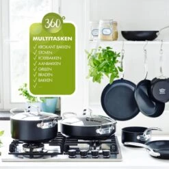 GreenPan Barcelona Infinity Pro Koekenpannenset Ø 24cm + Ø 28cm - Zwart - Inductie - PFAS-vrij -Keukengerei Verkoop 1200x1200 455