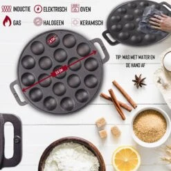 Rednas Poffertjespan Pakket - Incl. Luxe Giftbox - Incl.Bakkwast/Vork/Doseerfles - RVS/Gietijzer -Keukengerei Verkoop 1200x1200 487