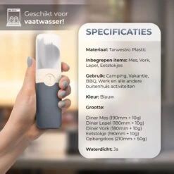 LDGoods Reisbestek Bestekset 5-delig Blauw - Meeneembestek - Meal Prep Bakjes Bestek - Kampeer Servies - Bestek To Go - Duurzaam Materiaal -Keukengerei Verkoop 1200x1200 50