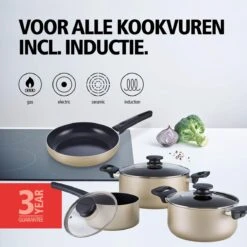 BRABANTIA START 2 COOK Pannenset - 4 Delig - Inductie - Keramische Anti Aanbaklaag - Pfas Vrij -Keukengerei Verkoop 1200x1200 518