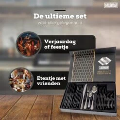 LaCardia Bestekset Glans Zwart – 24-delig Bestek – 6 Persoons – Bestek Zwart Voor 6 Personen -Keukengerei Verkoop 1200x1200 58