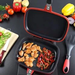 Herenthal Dubbele Grillpan - Ø 28 Cm - Koekenpan - Keramische Pan - Marmeren Coating Met Antiaanbaklaag - PFAS & PFOA Vrij - Pan - Grill - Vermindert Geur, Rook En Oliespatten - Zilver -Keukengerei Verkoop 1200x1200 592