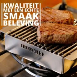 IRONCHEF Lavastenen Grill - Geschikt Voor Gasfornuis - Barbecue - BBQ - Grillplaat - Grilplaat - Bakplaat - Grillpan -Keukengerei Verkoop 1200x1200 601