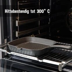 Daumonet Auguste Noir Gietijzeren Grillpan - Steakpan Zwart - PFAS & PFOA Vrij - Vierkant Met Schenktuit - 23,5 Cm - 2 Liter - Emaille - Alle Warmtebronnen - Elektrisch - Gas - Halogeen - Inductie - Keramisch -Keukengerei Verkoop 1200x1200 625