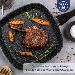 Westinghouse Grillpan - Ø 28 Cm - Zwart Marmer - Geschikt Voor Alle Warmtebronnen Inclusief Inductie - Steakpan Met Antiaanbaklaag- Aluminium 13 Westinghouse Grillpan - Ø 28 Cm - Zwart Marmer - Geschikt Voor Alle Warmtebronnen Inclusief Inductie - Steakpan Met Antiaanbaklaag- Aluminium -Keukengerei Verkoop 1200x1200 630