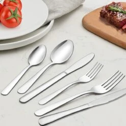 Perow 6 Persoons Bestekset – 36 Delig – 18/10 Edelstaal – Lepels, Messen, Vorken & Steakmessen – Vaatwasserbestendig – Zilver - Serviessets -Keukengerei Verkoop 1200x1200 65