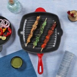 Cdealsz® Grillpan Gietijzer - Inductie - Rood - 28 Cm 8 Cdealsz® Grillpan Gietijzer - Inductie - Rood - 28 Cm -Keukengerei Verkoop 1200x1200 660