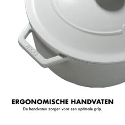 MOA Gietijzeren Braadpan - Inhoud 5,7 Liter - 26CM - Rond - Alle Warmtebronnen - Ook Voor Inductie - Gewicht 5,8 Kg - Wit - C26W -Keukengerei Verkoop 1200x1200 671