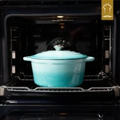 Chefarone Gietijzeren Pan - Braadpan Inclusief Deksel - Geschikt Voor Alle Warmtebronnen - Geëmailleerd Blauw -Keukengerei Verkoop 1200x1200 693