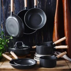 GreenChef Vintage Steelpan 16cm/1.6L - Zwart - Inductie - PFAS-vrij -Keukengerei Verkoop 1200x1200 791