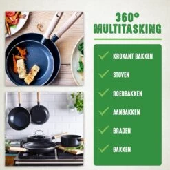 GreenChef Vintage Steelpan 16cm/1.6L - Zwart - Inductie - PFAS-vrij -Keukengerei Verkoop 1200x1200 792