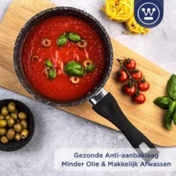 Westinghouse Steelpan Inductie - Ø 18 Cm - Zwart Marmer - Met Deksel - Sauspan 17 Westinghouse Steelpan Inductie - Ø 18 Cm - Zwart Marmer - Met Deksel - Sauspan -Keukengerei Verkoop 1200x1200 797