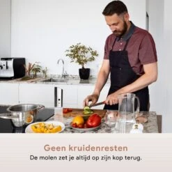 DODANA Premium Peper - & Zoutmolen Elektrisch - 1 Stuk - Pepermolen - Zoutmolen - Oplaadbaar - USB - Elektrische Pepermolen - RVS - Zwaartekracht Functie - LED Lamp - Nl Handleiding - Incl Borsteltje -Keukengerei Verkoop 1200x1200 798