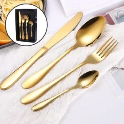 SensaHome - 20-Delige Bestek Set - Inclusief Mes/Vork/Lepel - 4 Personen - Goud -Keukengerei Verkoop 1200x1200 80