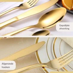 SensaHome - 20-Delige Bestek Set - Inclusief Mes/Vork/Lepel - 4 Personen - Goud -Keukengerei Verkoop 1200x1200 82