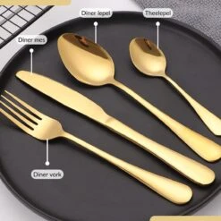 SensaHome - 20-Delige Bestek Set - Inclusief Mes/Vork/Lepel - 4 Personen - Goud -Keukengerei Verkoop 1200x1200 84