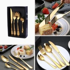 SensaHome - 20-Delige Bestek Set - Inclusief Mes/Vork/Lepel - 4 Personen - Goud -Keukengerei Verkoop 1200x1200 85