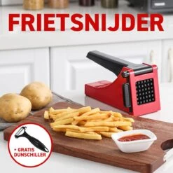 Merkloos Frietsnijder - Patatsnijder - Groentesnijder - Roestvrijstalen Snijrooster - Raspen, Schillers & Snijders - Rood -Keukengerei Verkoop 1200x1200 853