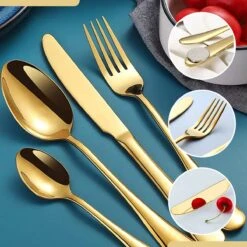SensaHome - 20-Delige Bestek Set - Inclusief Mes/Vork/Lepel - 4 Personen - Goud -Keukengerei Verkoop 1200x1200 88