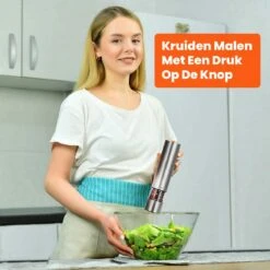 Elektrische Zout- En Pepermolen - Set 2 Stuks - RVS - Met LED-verlichting - Grofheid Verstelbaar -Keukengerei Verkoop 1200x1200 885