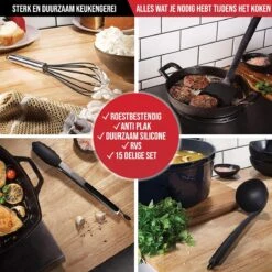 Strex Keukengerei Set Met Houder 15 Delig - Hittebestendig / BPA Vrij / Siliconen - Keuken Gerei -Keukengerei Verkoop 1200x1200 928