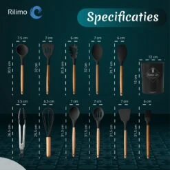 Keukengerei Set Met Houder - Kookgerei Set Spatel Pot - Keukengerei Keukenset - 12 Delige Zwart Hout -Keukengerei Verkoop 1200x1200 940