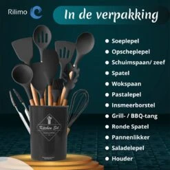 Keukengerei Set Met Houder - Kookgerei Set Spatel Pot - Keukengerei Keukenset - 12 Delige Zwart Hout -Keukengerei Verkoop 1200x1200 941