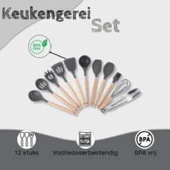 Proudproducts – Keukengerei Set – Kookgerei – Keukengerei – Siliconen – 12 - Delig – BPA Vrij -Keukengerei Verkoop 1200x1200 957