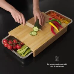 Blumtal Snijplank Carlos - Snijplankenset Met Houder - Hout - Bamboe - 40 X 28,5 X 6,8 Cm -Keukengerei Verkoop 1200x1200 977
